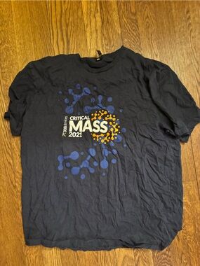 District Navy Graphic Tee with Blue and Yellow Accents - Critical Mass 2021